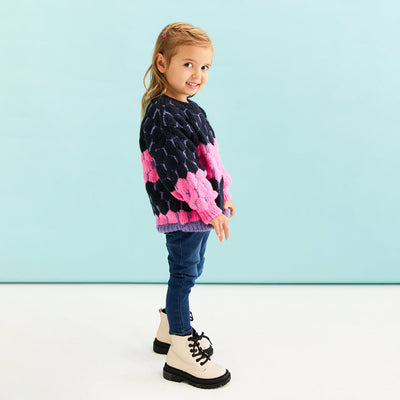 Marissa Mini Me Bubble Stitch Stripe Kids Jumper