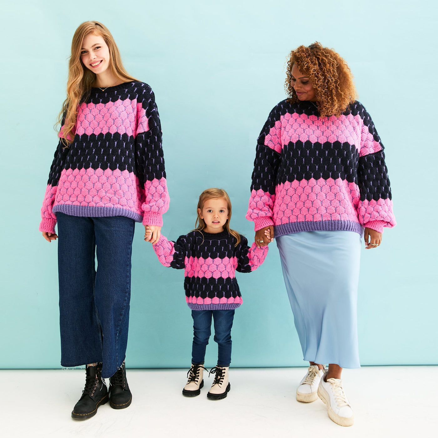 Marissa Stripe Bubble Stitch Jumper - Navy