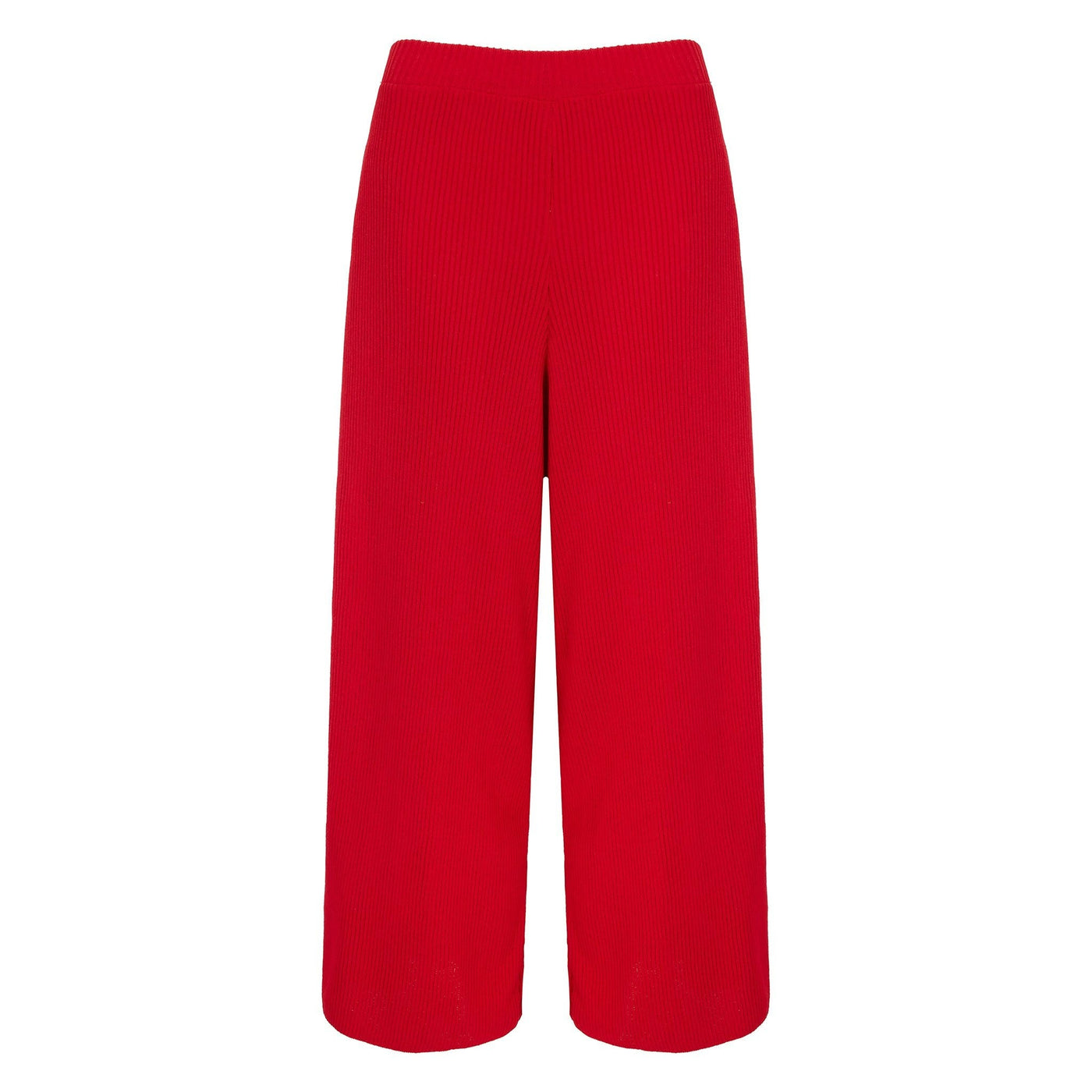 Martha Wide Leg Knitted Trousers Co-Ord - Red