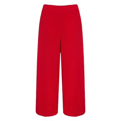 Martha Wide Leg Knitted Trousers Co-Ord - Red