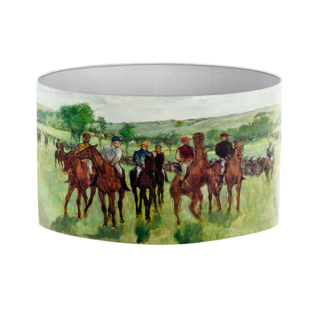 Handmade lampshade horse racing watercolour lampshade horse and jockey race day painting lighthade hanging ceiling pendant table lamp lampshade