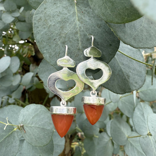 Carnelian Flame Earrings