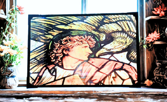 St John & The Eagle Stained Glass Effect Panel