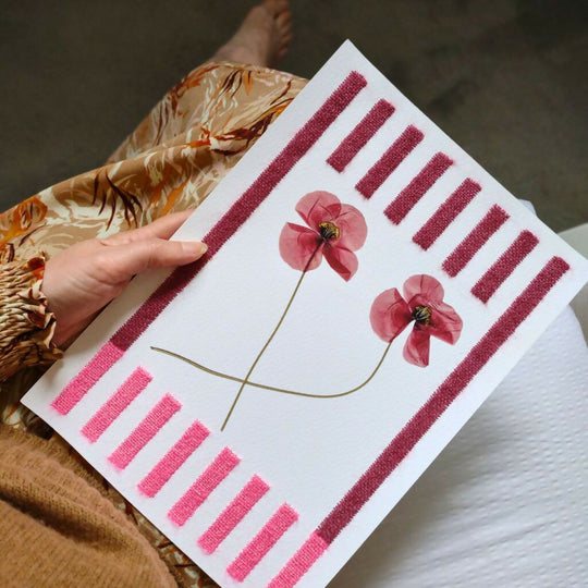 Pressed Poppy Striped Art