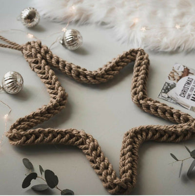 35cm Jute Christmas Star Wreath