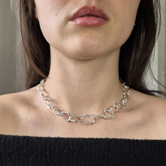 Silver Flow Chain Necklace - Ocean Inspired