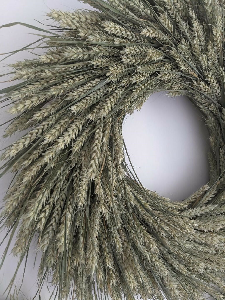 Handmade Forever Wreath Made From Green Wheat