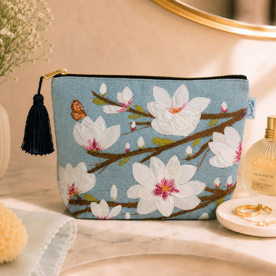 Magnolia Velvet Cosmetic Bag