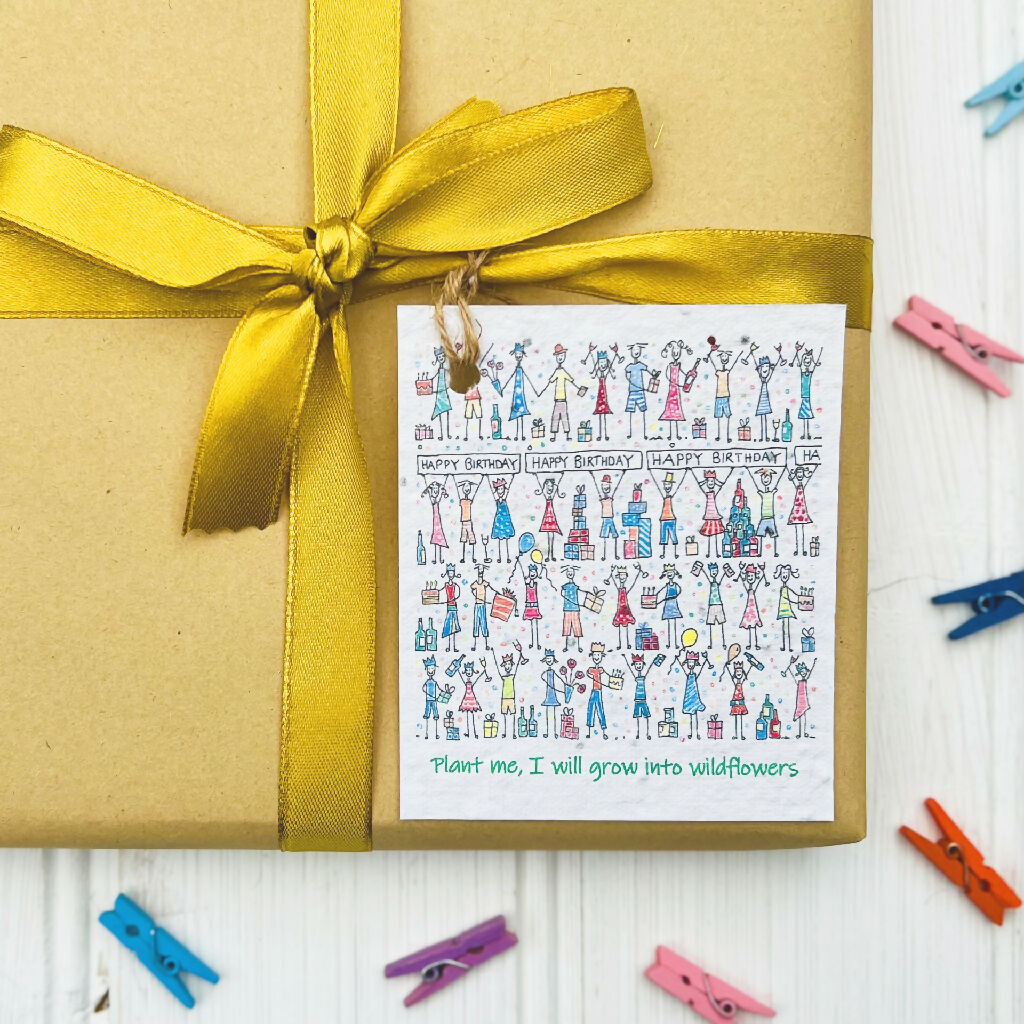 Birthday Seed Paper Gift Tags - Set of Four