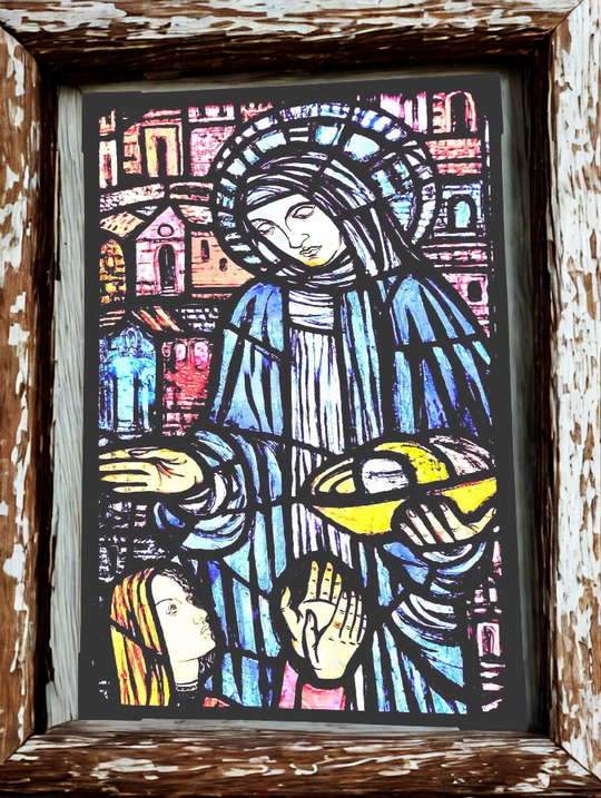 St Brigid Stained Glass Effect Panel - Evie Hone