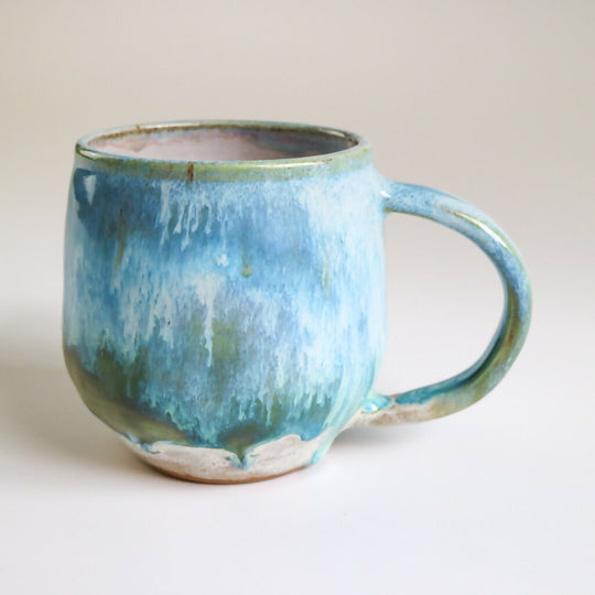 Stoneware Mug in Blue Surf Design
