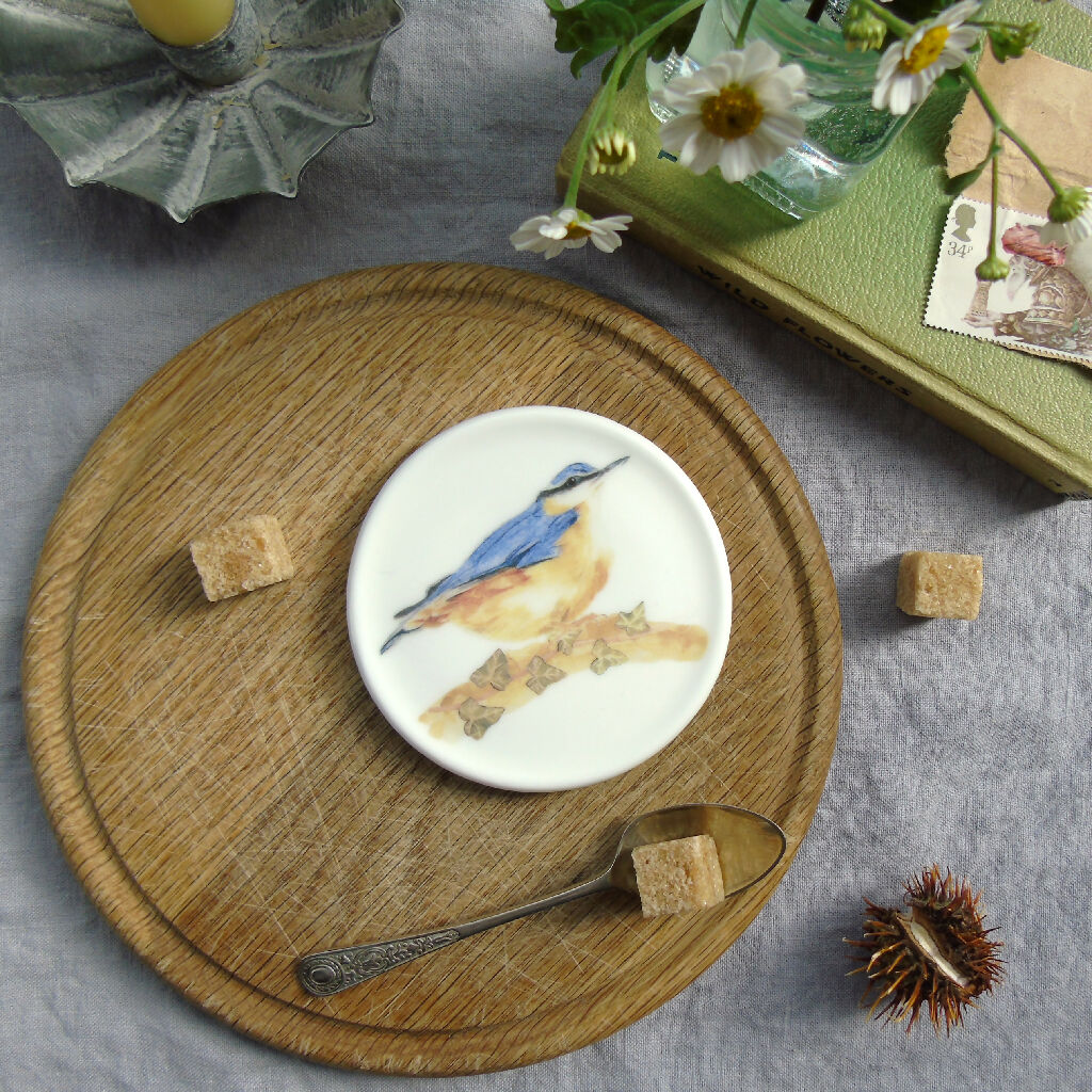 Nuthatch Fine Bone China Coaster