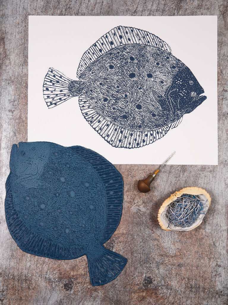 Turbot Limited Edition Lino Print