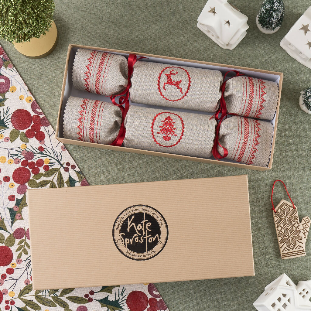 KSD Scandi Reusable Christmas Crackers - Set of 2 - Linen (1)