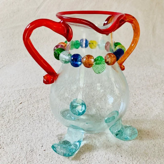 Blown glass Josja jug in Red, 20cm