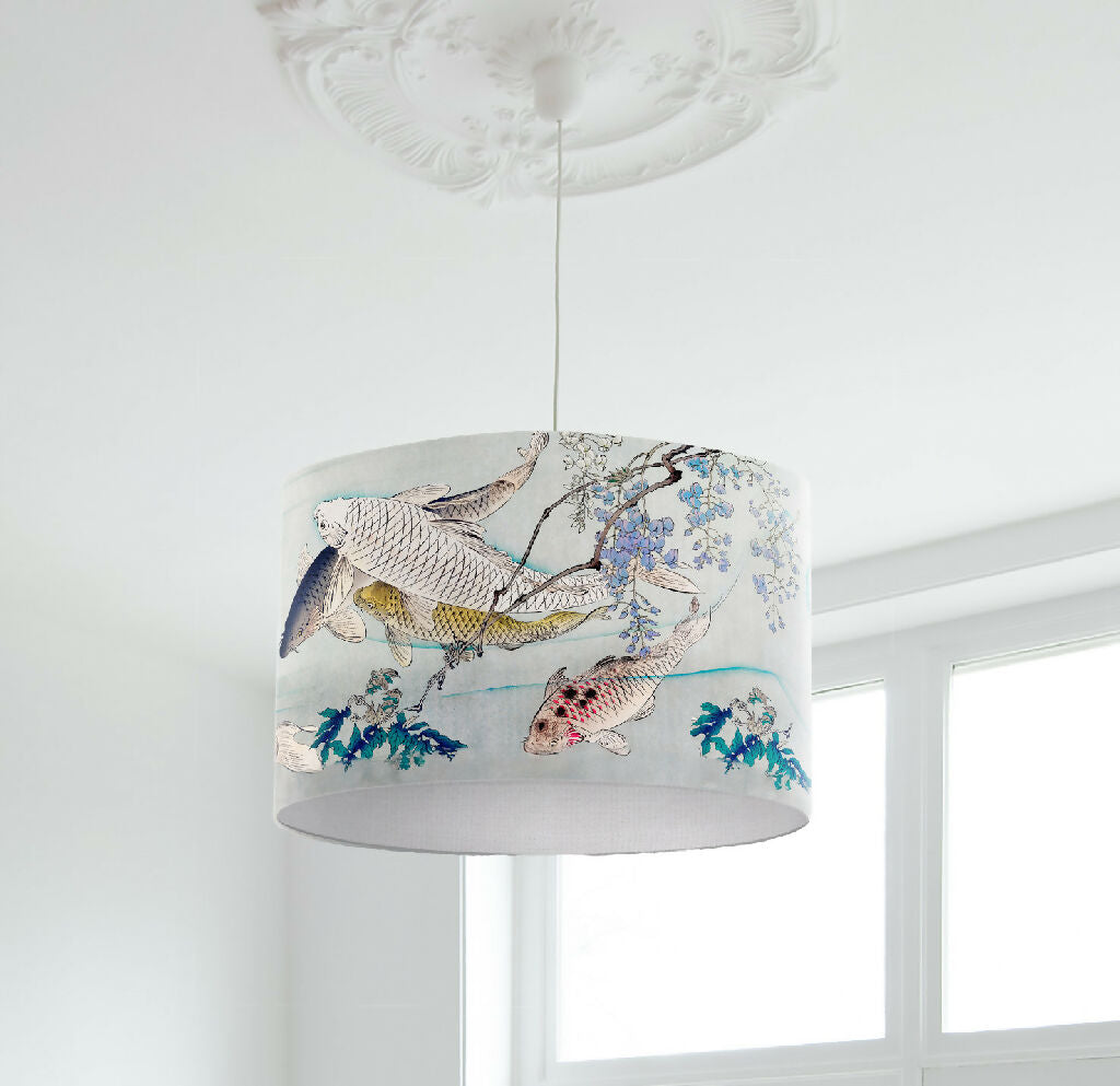 Koi Carp Fish Watercolour Print Lampshade