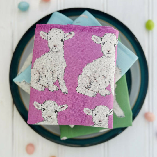 Easter Lamb Linen Napkins