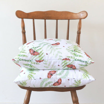 Butterfly and Fern Woodland Cushion