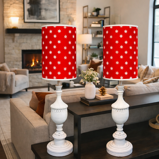 Starry Night | Red & White Lampshade