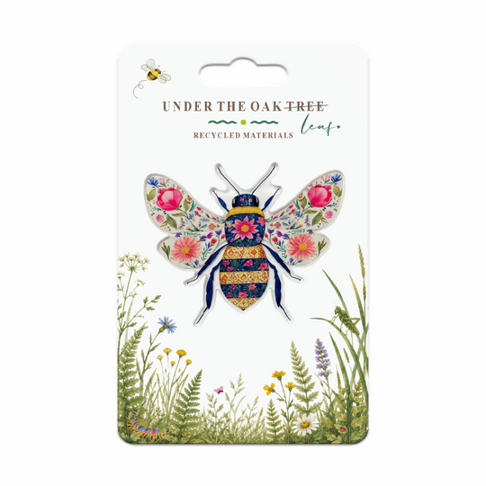 Badge - Bee Wildlife Nature, Floral Insect Gift Brooch