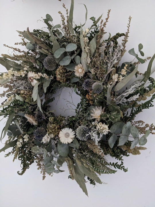 Handmade Wreath Made From Neutral Tone Dried Flowers