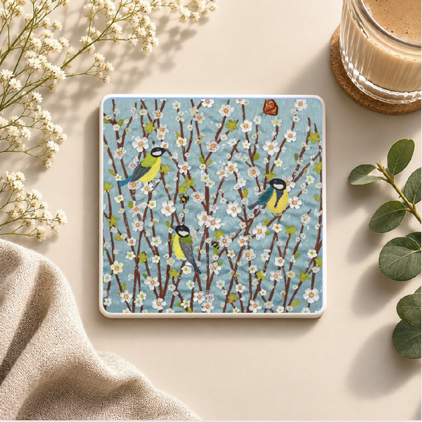 Great Tits Sandstone Coaster
