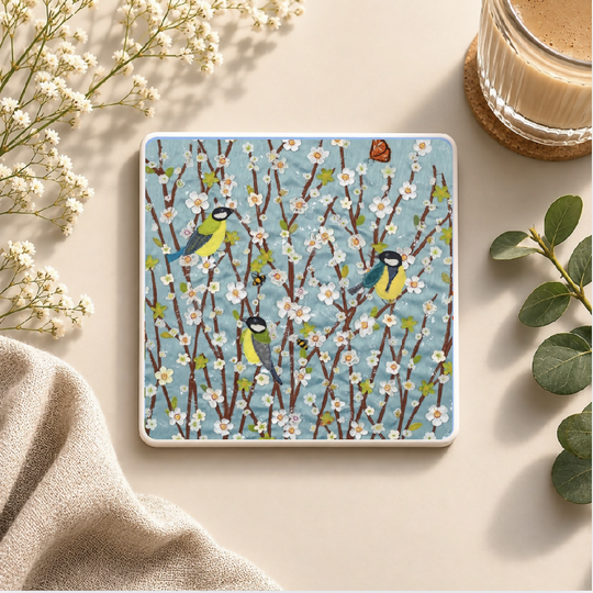 Great Tits Sandstone Coaster
