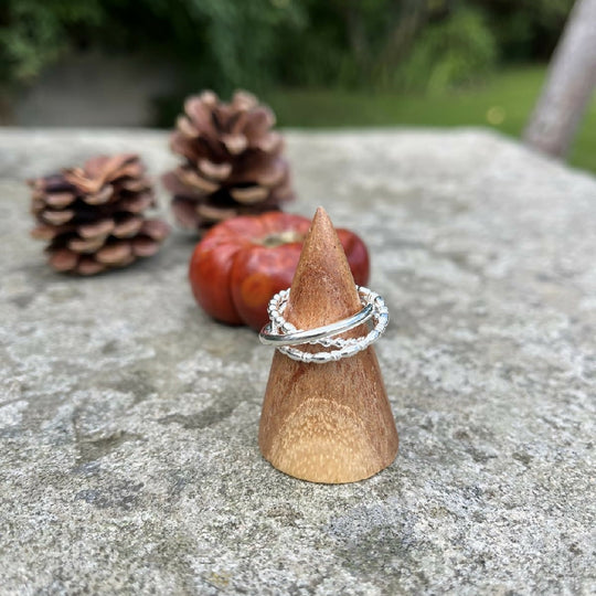 Sterling Silver Interlocking Rolling Stacking Ring with 3 bands