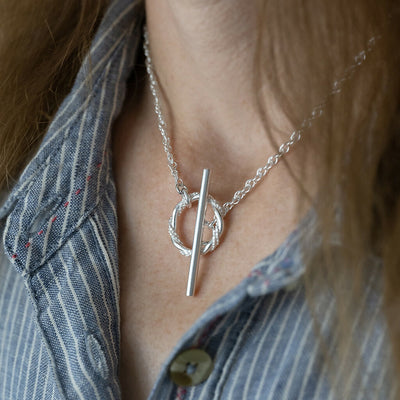 Sterling Silver Toggle Clasp Necklace