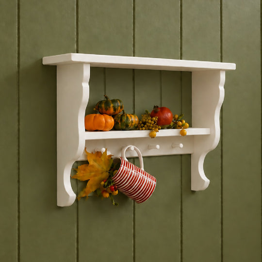 Isla Country Shelf With Little Pegs Hand-painted