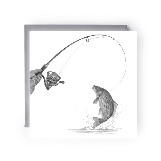 Reel in the Fun! Fishing Card with Fish and Rod Design