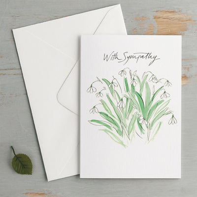 'With Sympathy' Snowdrops Bereavement Card