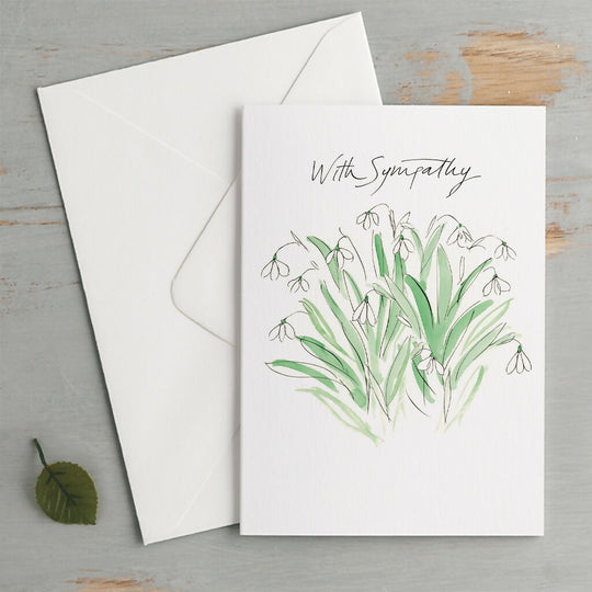 'With Sympathy' Snowdrops Bereavement Card