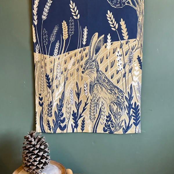 Moonlit Hare Tea Towel