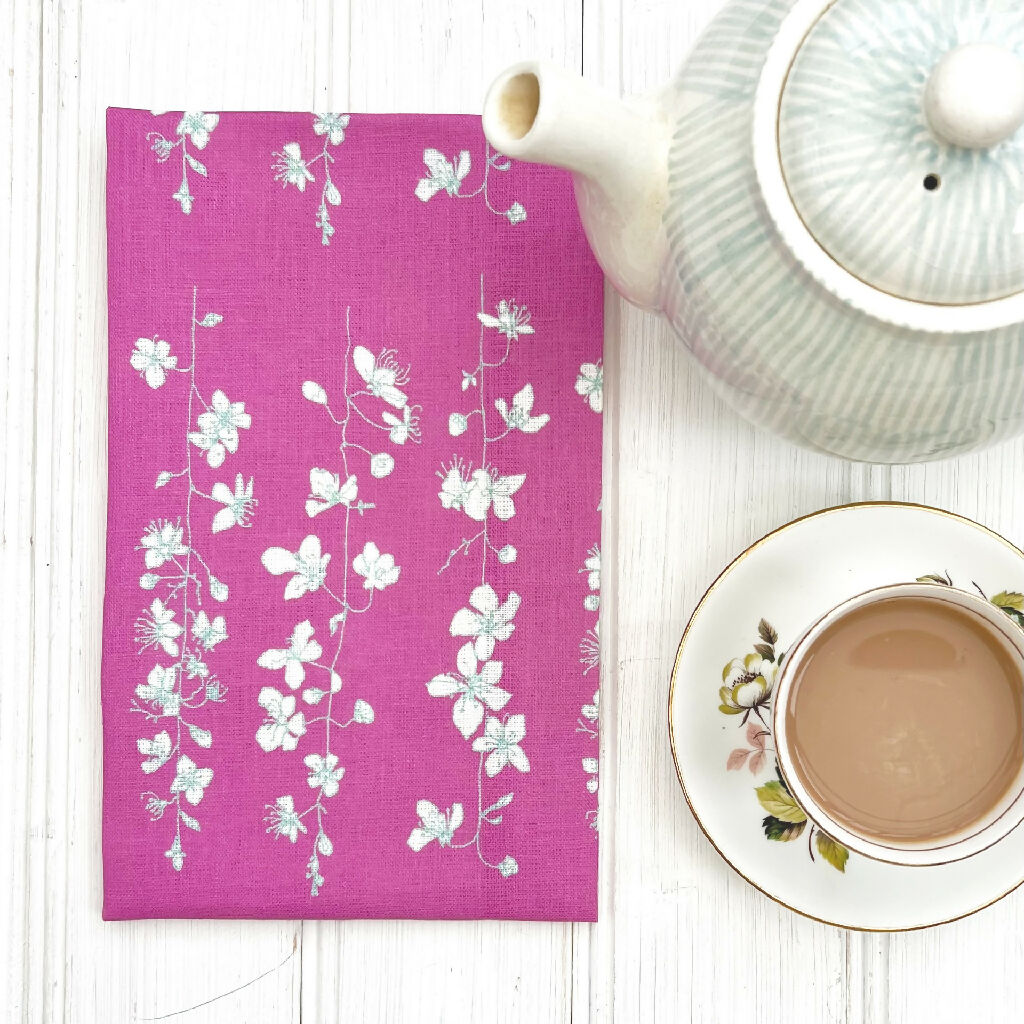 Blossom Linen Tea Towel