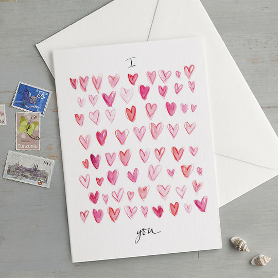 'I Love You' Romantic Hearts Love Greeting Card