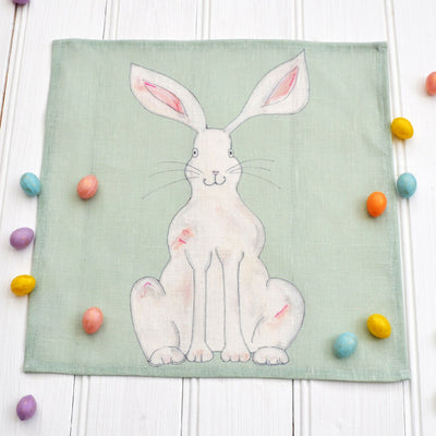 rabbit linen napkin