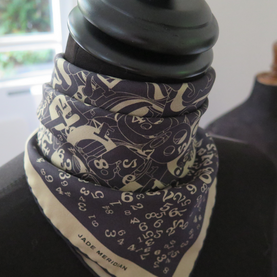 The Gold Code 2 | Aquarius Collection. Hand Rolled Silk Square