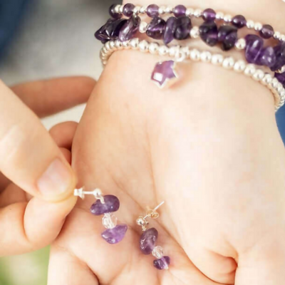 Amethyst Sterling Silver Gemstone Earrings