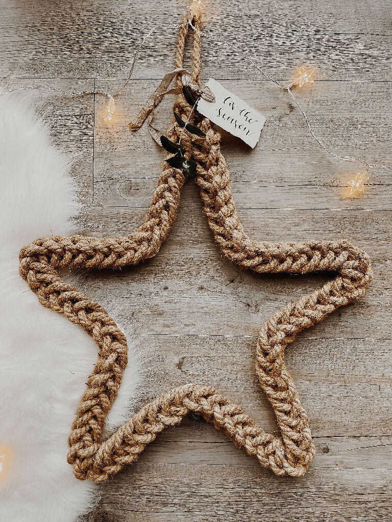 45cm Jute Christmas Star Wreath