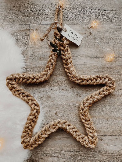 45cm Jute Christmas Star Wreath