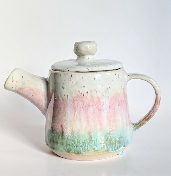 Teapot in pink and green