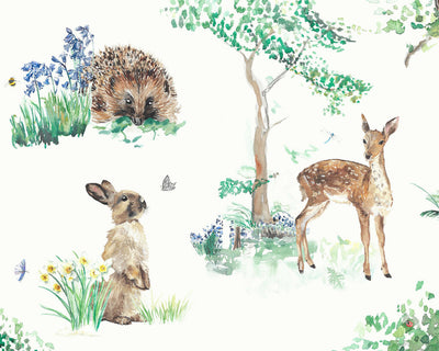 Woodland Animals Curtain Fabric