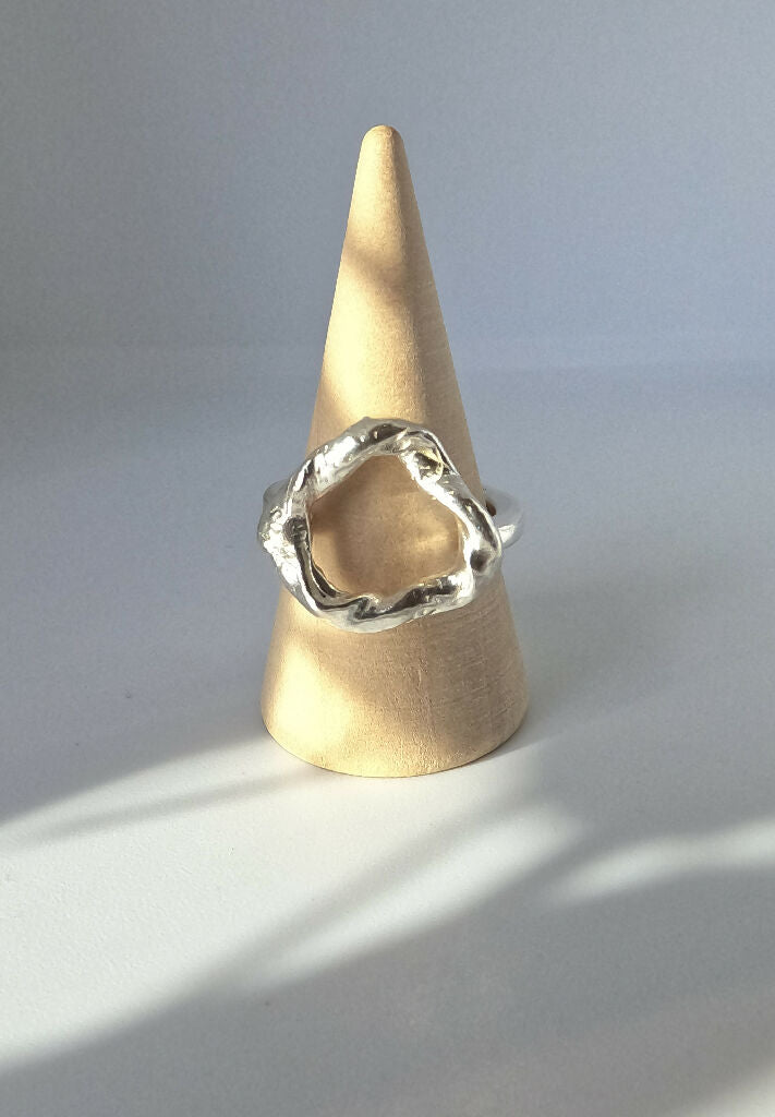 Silver Organic Circle Ring