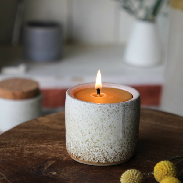 Beeswax Ceramic Candle Pot