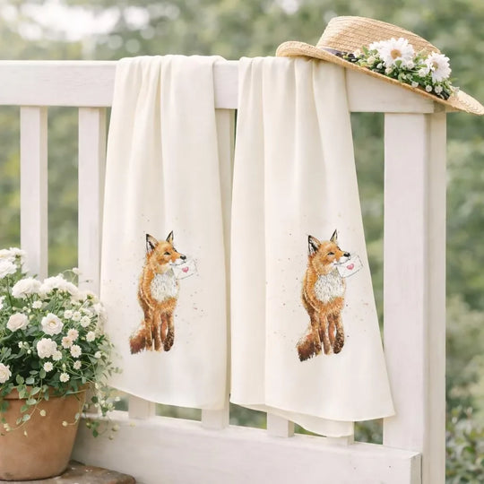 Watercolour Fox Chiffon Women's Scarf, British Wildlife Gift for Mum