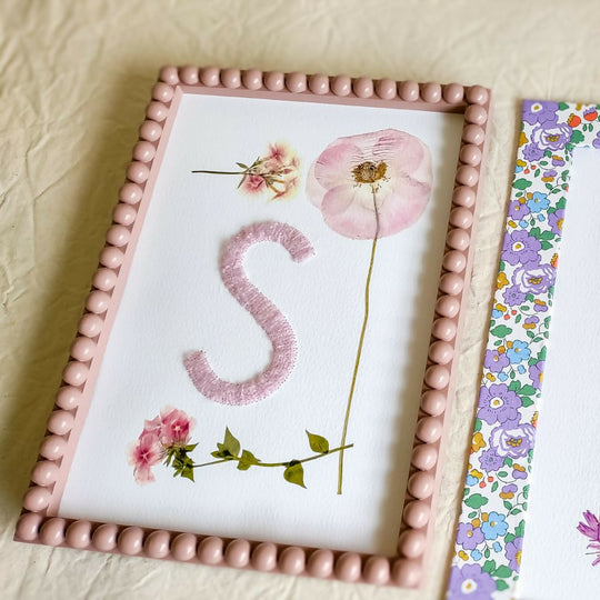 Personalised Hand Embroidered Botanical Letter Artwork