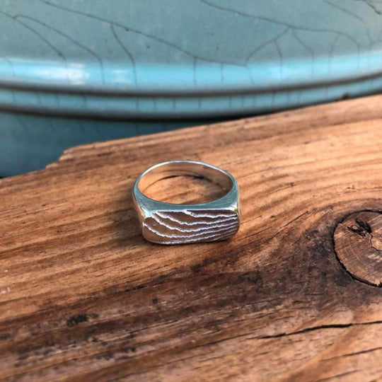 Chunky Textured Sterling Silver Cuttlefish Ring