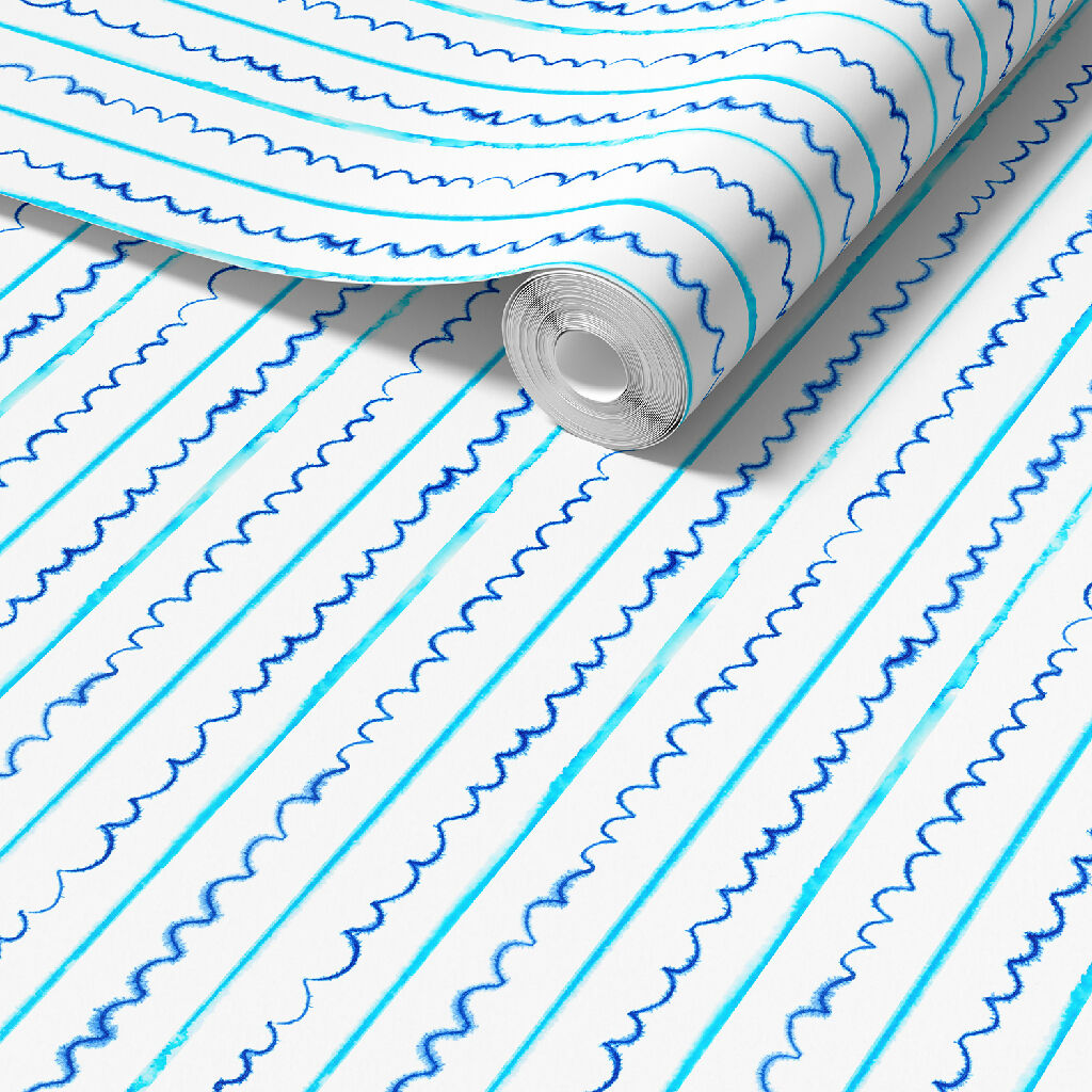 Sea lines sustainable wallpaper roll