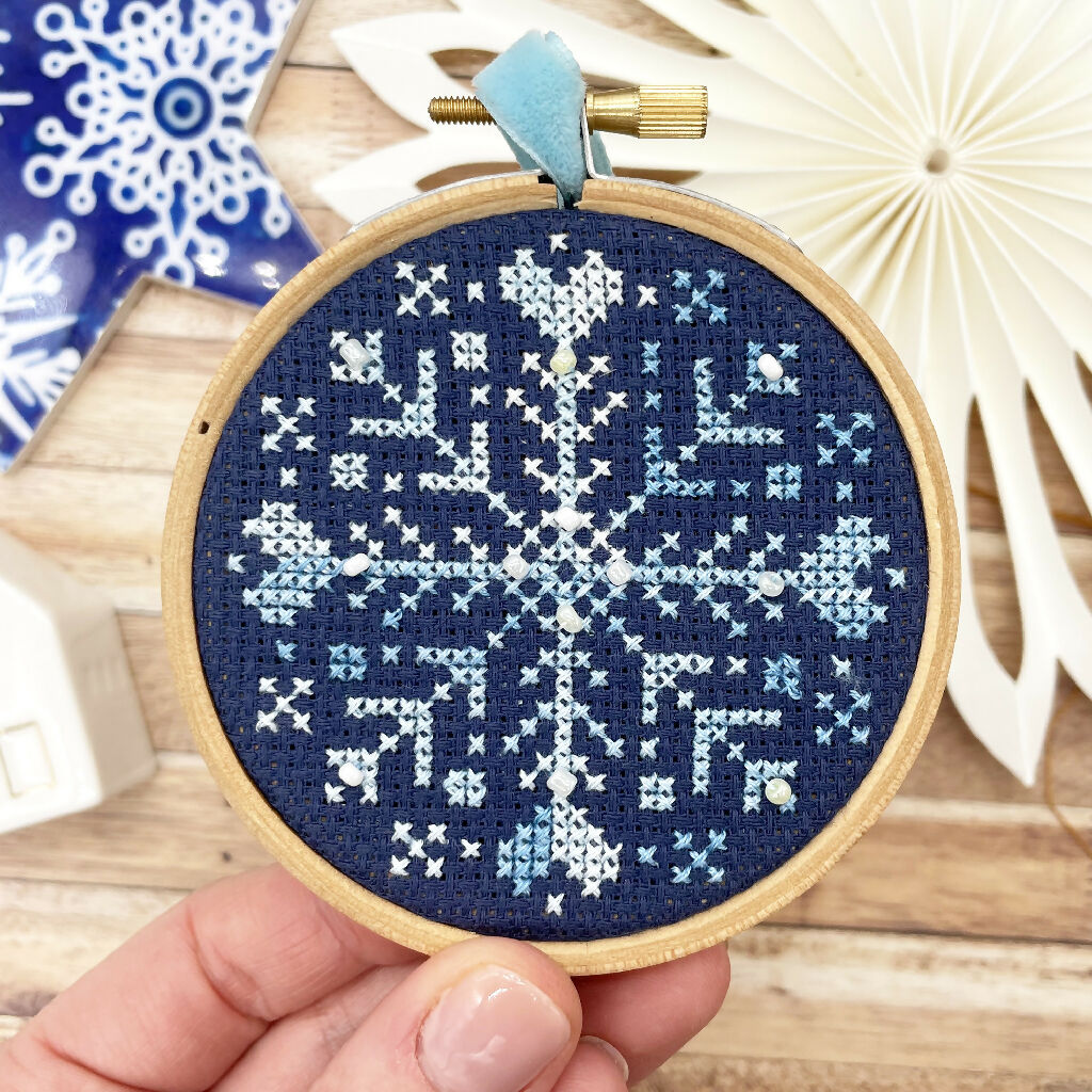 beaded snowflake cross stitch kit 1